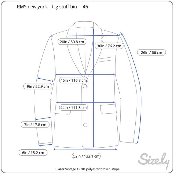 Blazer Vintage 1970s polyester broken stripe black blue - Picture 3 of 12